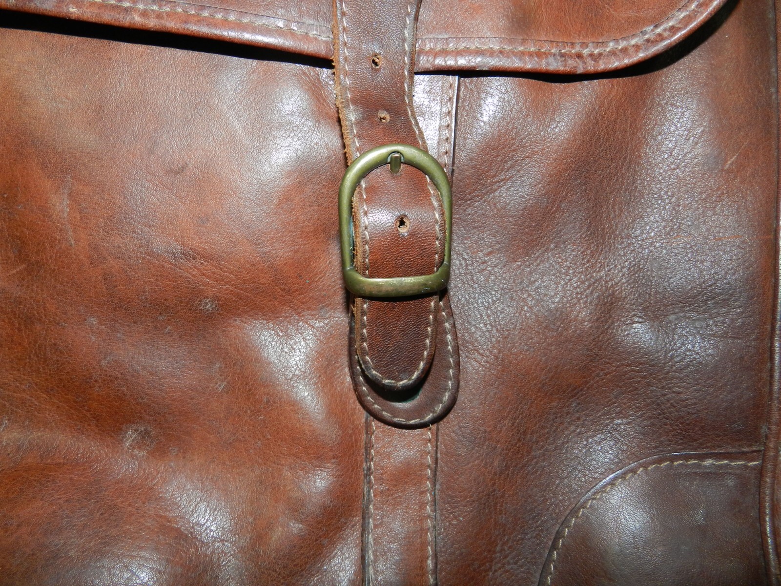 Vintage 2 sided Leather Soft-side Briefcase – Unknown Maker – 20″ X 13″ X 7″