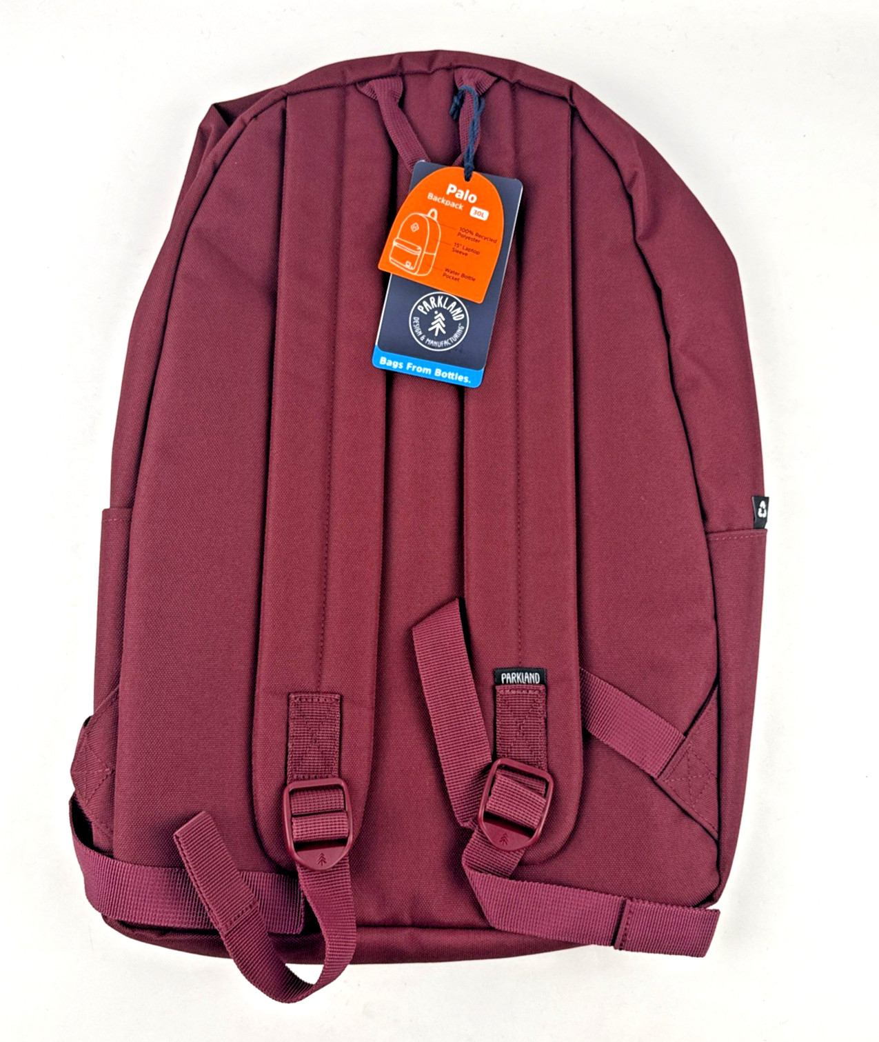 NEW Parkland Meadow Plus 30L Backpack Maroon Burgundy 15″ Laptop Bottle Holder