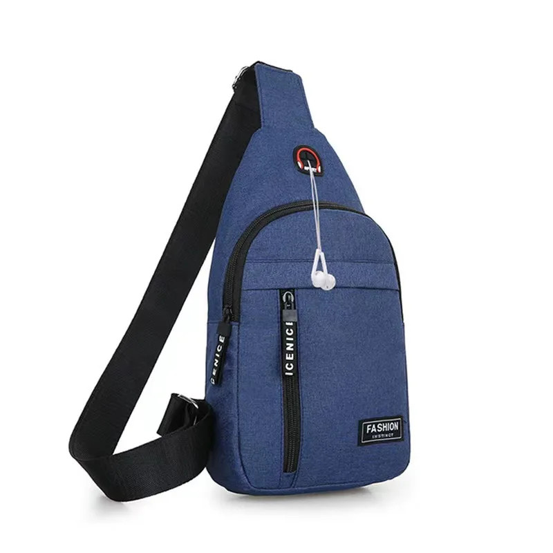 Business Men’s Chest Bag Shoulder Messenger Bag Casual Canvas Travel Bag Waist B