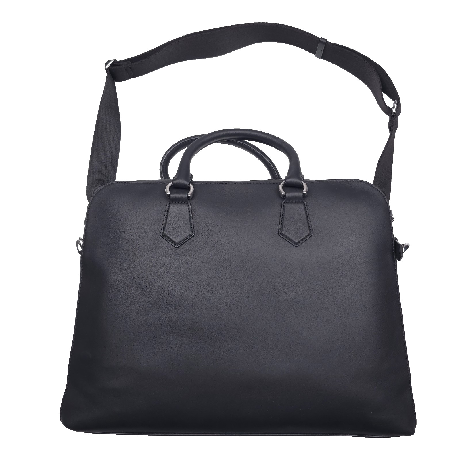 Polo Ralph Lauren Smooth Leather Black Commuter Bag Mens Authentic