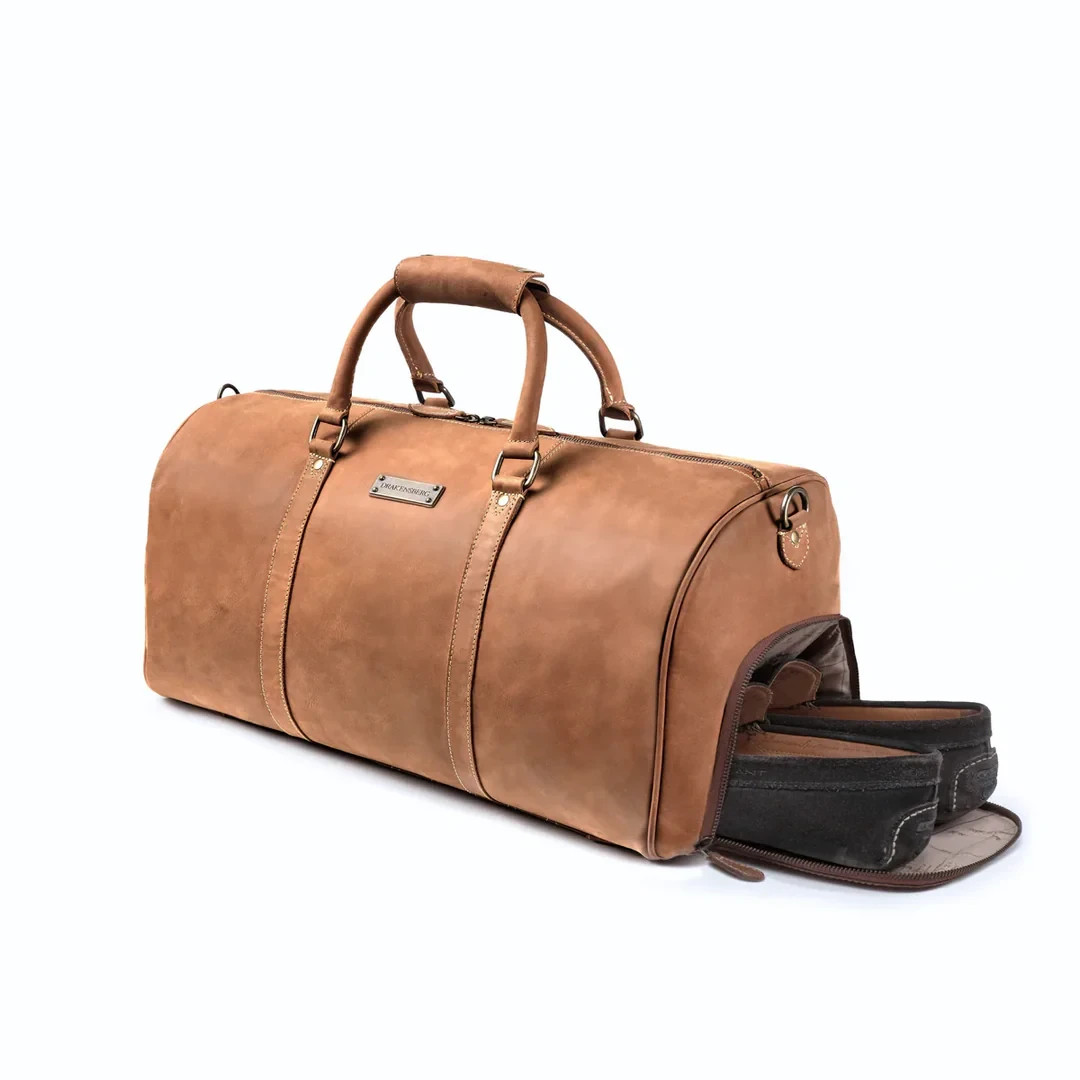 Premium Class Mens Leather Duffle Travel Bag 100 Real Leather