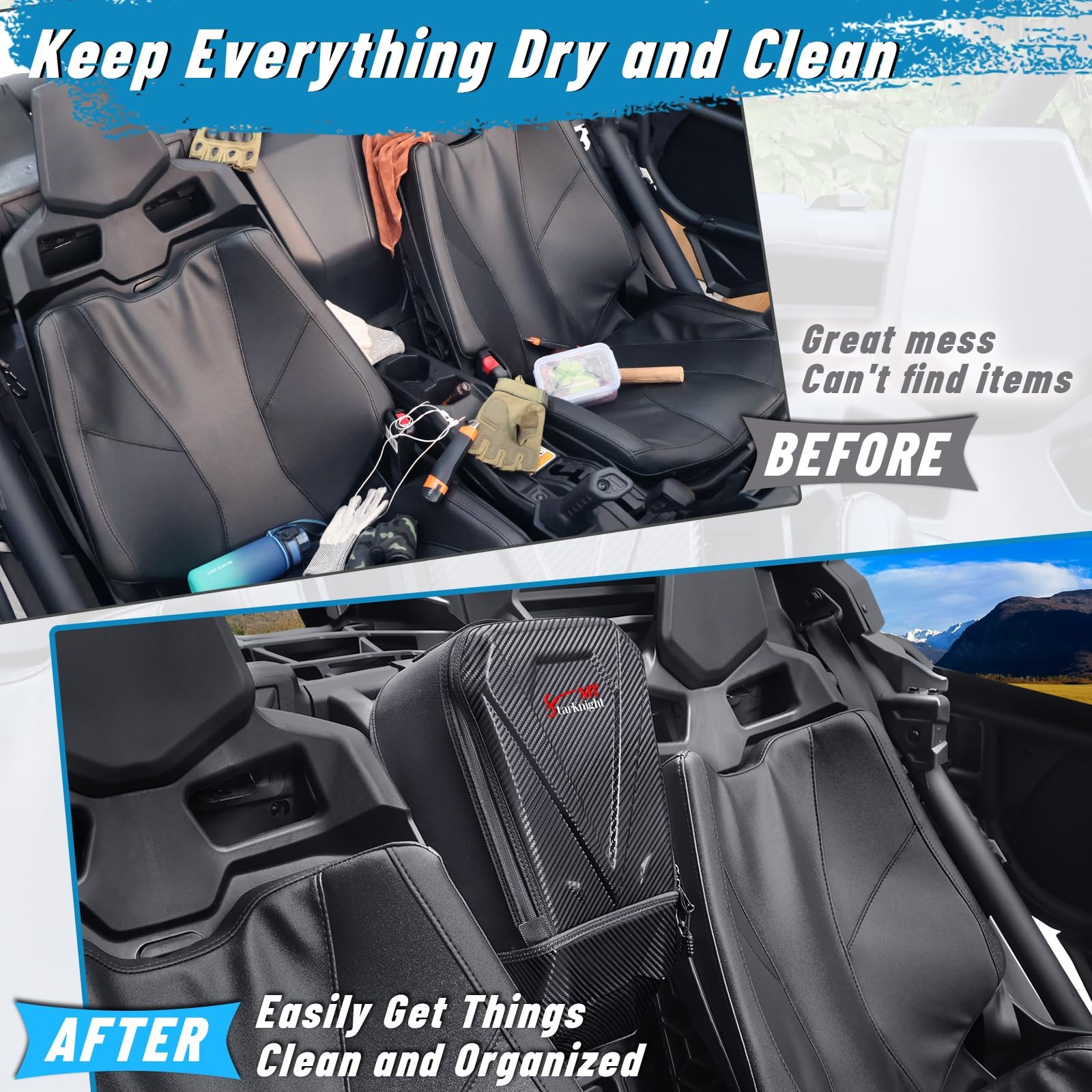 X3 Storage Bag, UTV Maverick Water Resistant Front Rear Center Seat Bag with …