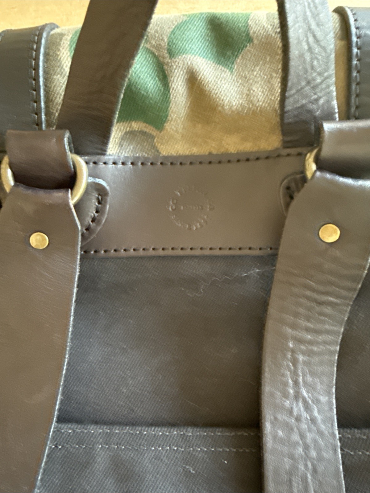 Filson Large Rugged Twill Rucksack Backpack Made In USA Camo Canvas
