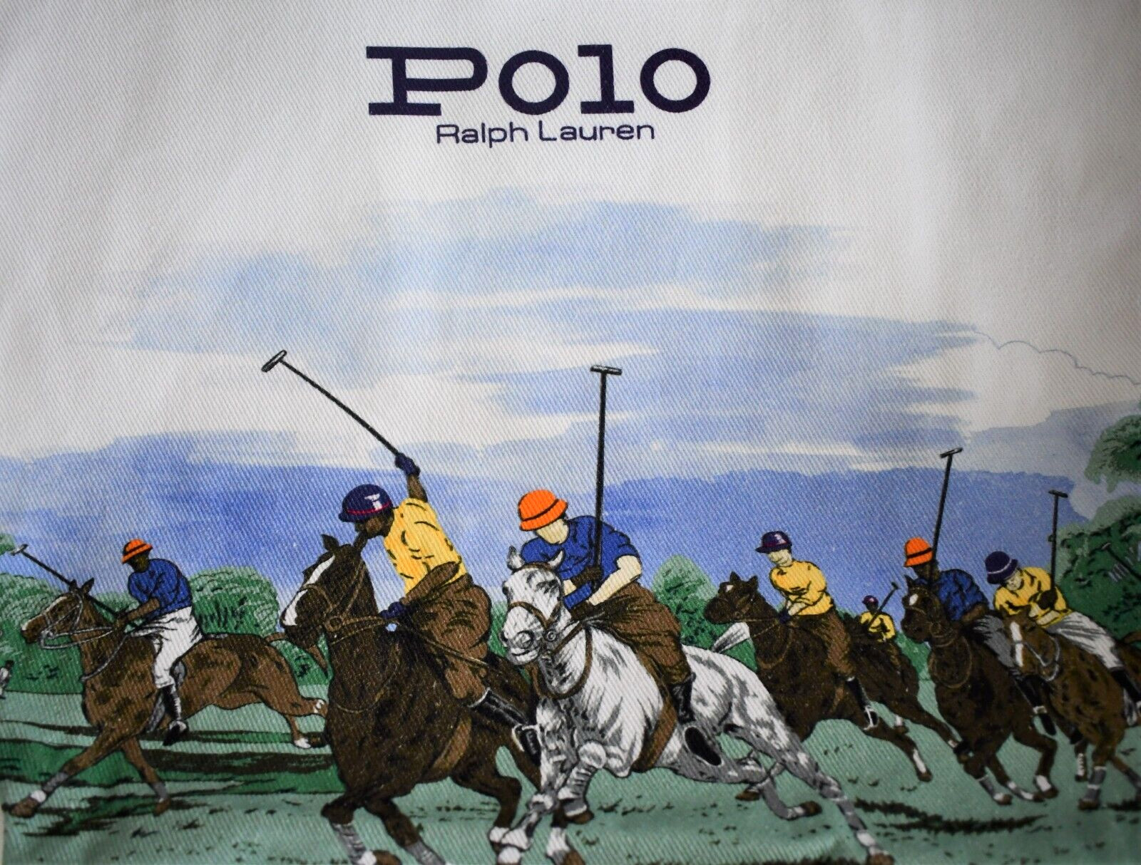 New POLO RALPH LAUREN EQUESTRIAN-Print COTTON Twill SHOPPER TOTE Book Bag