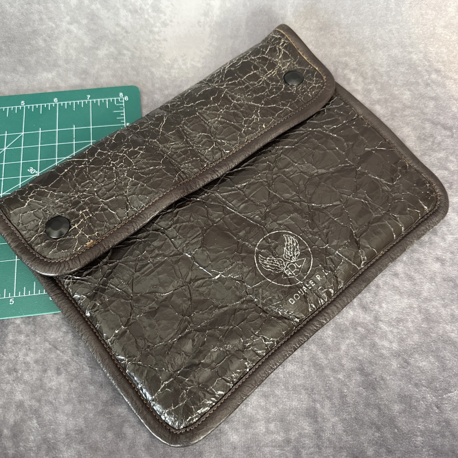 GRAIL! RRL Double RL Crackle Leather Shearling Pouch WWII Bomber (Case #2)
