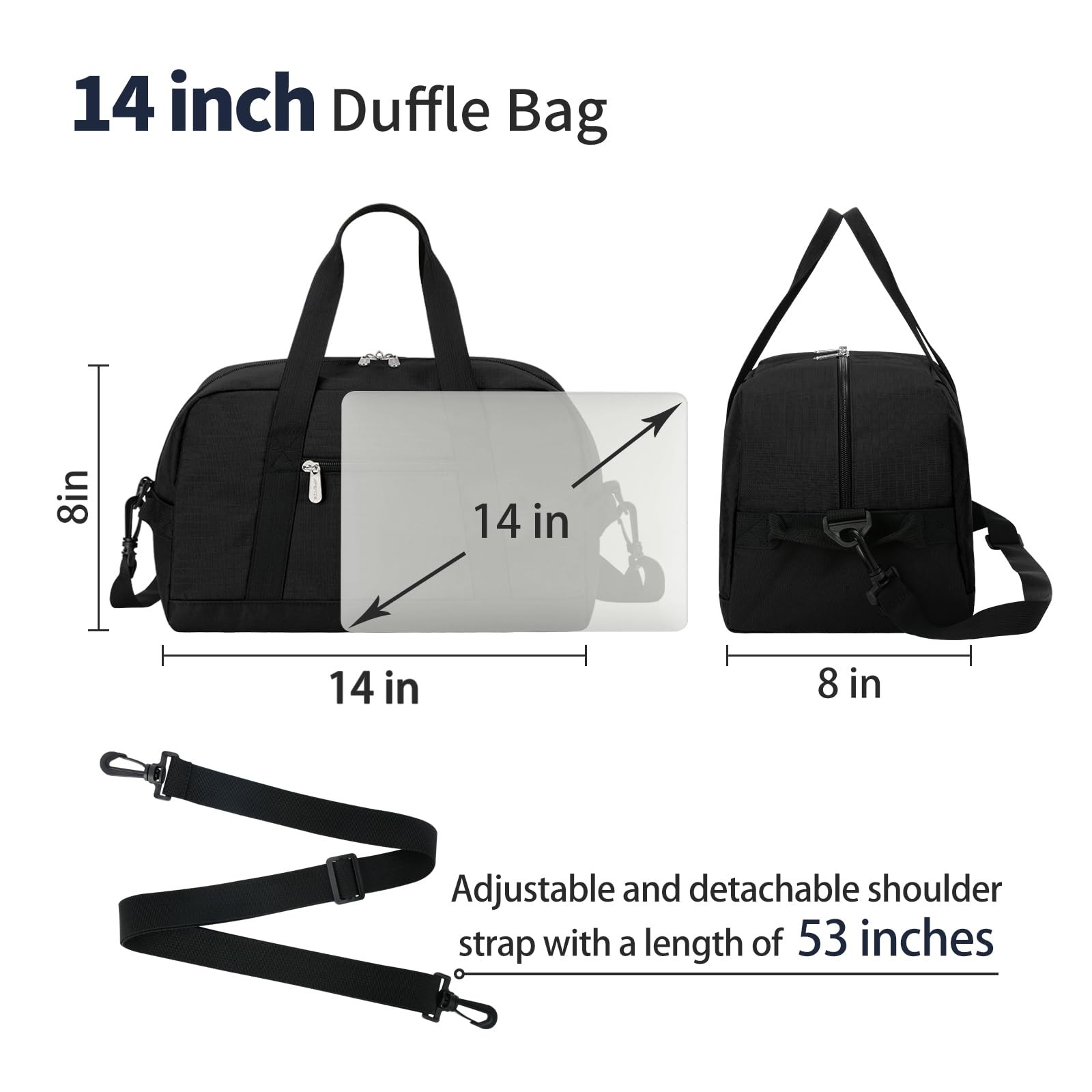 Small Gym Bag 14 inch lightweight Carry On Mini Duffel Bag for Travel Sport -…