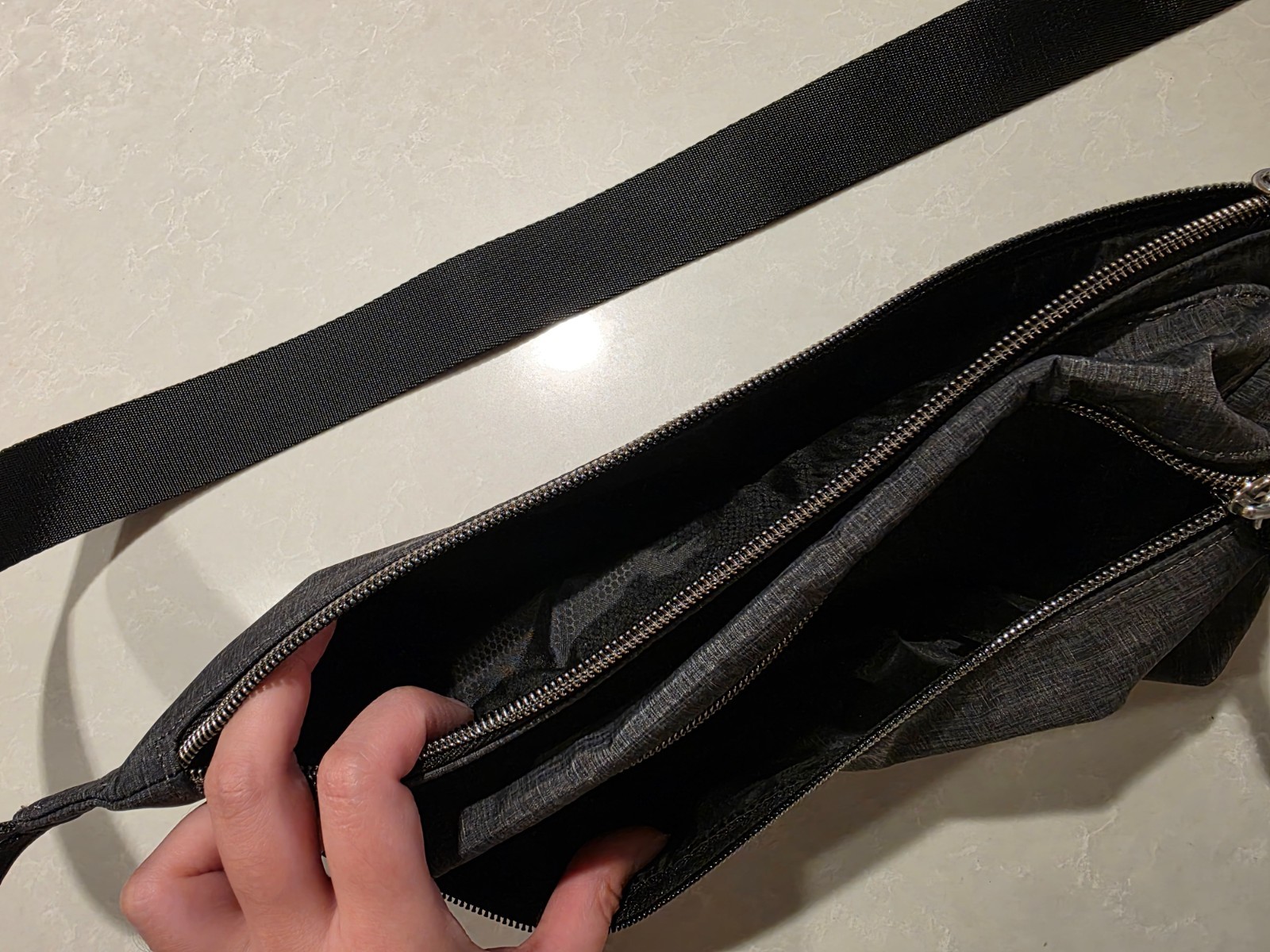 NEW Authentic CALVIN KLEIN CK LOGO Printed Nylon WAIST Bag FANNY PACK DARK GRAY