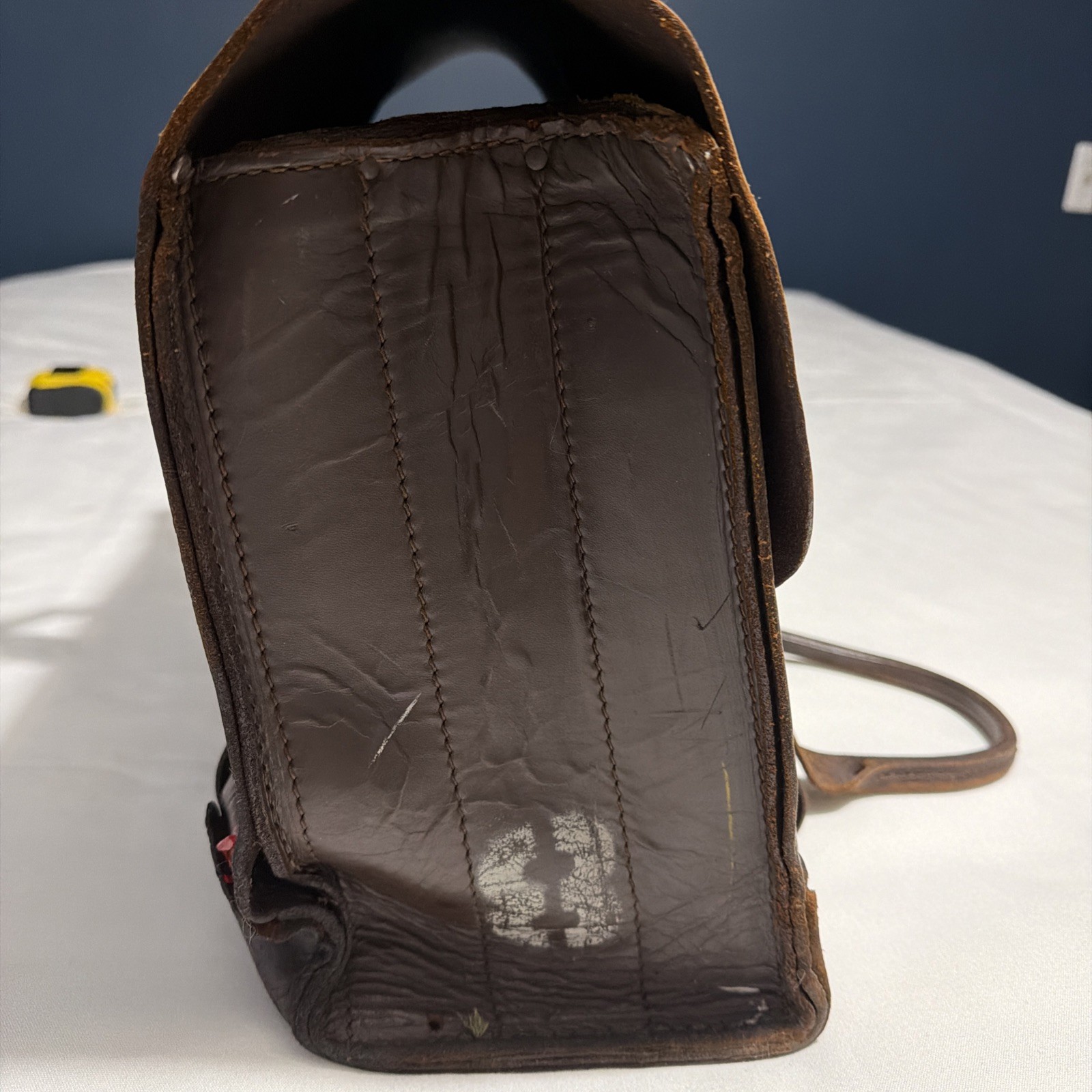 Vintage US Military Pilots Briefcase Brown Leather Briefcase Bag Movie Prop