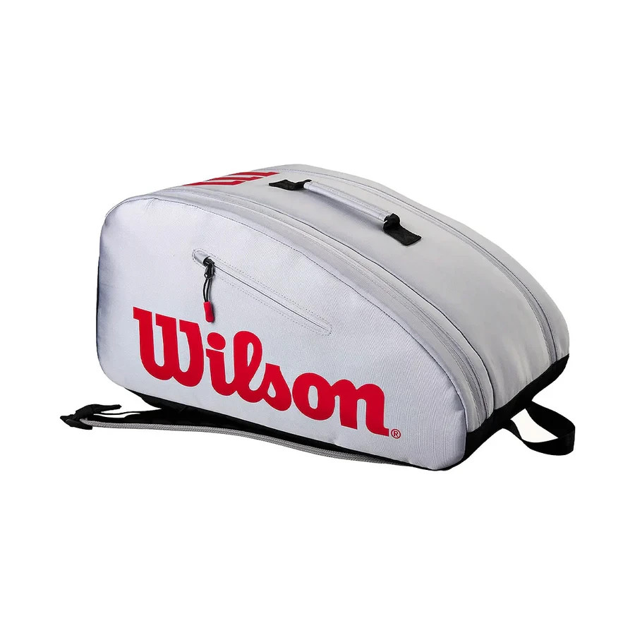 WILSON Sporting Goods $140 Pickleball Super Tour bag/backpack Gray-Red-Black
