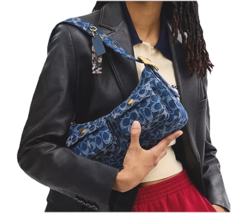 COACH Cargo Shoulder Bag In Upcrafted Signature Denim CCX90 NWT