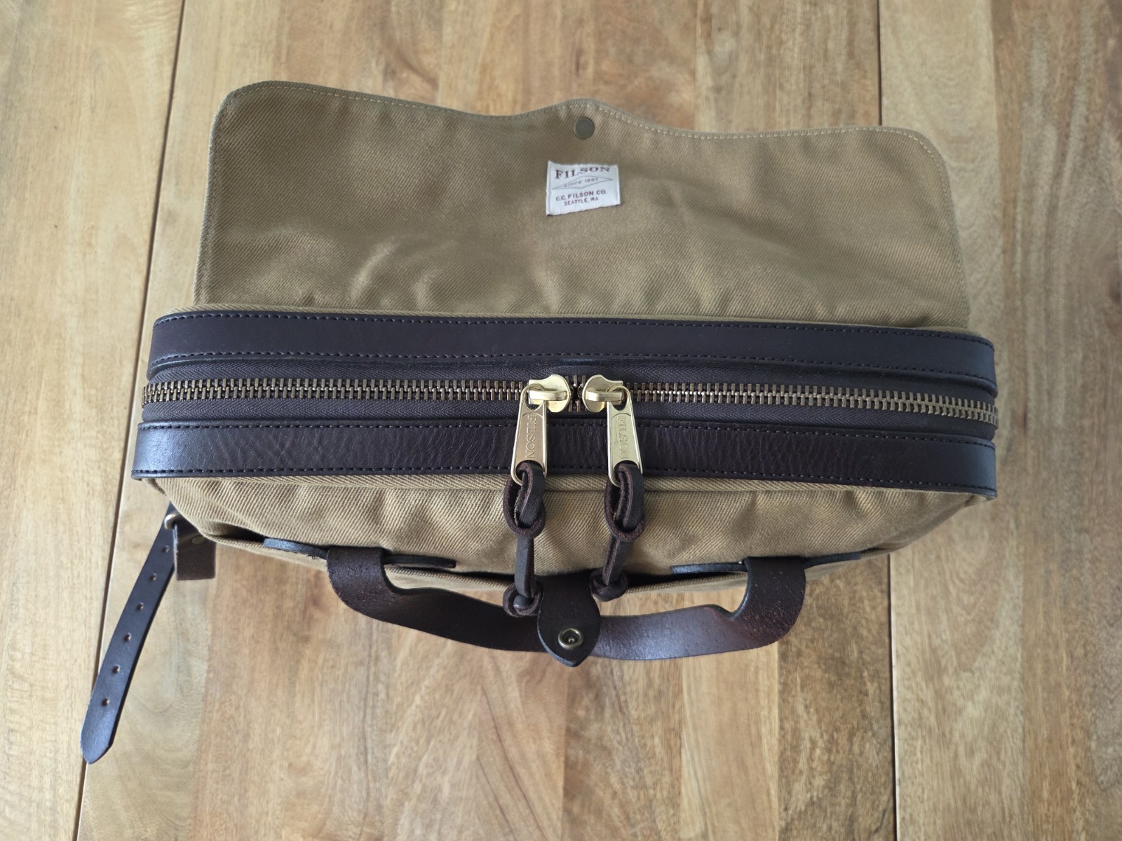 Filson Rugged Twill Original Briefcase | Tan | Made in USA | MSRP $499