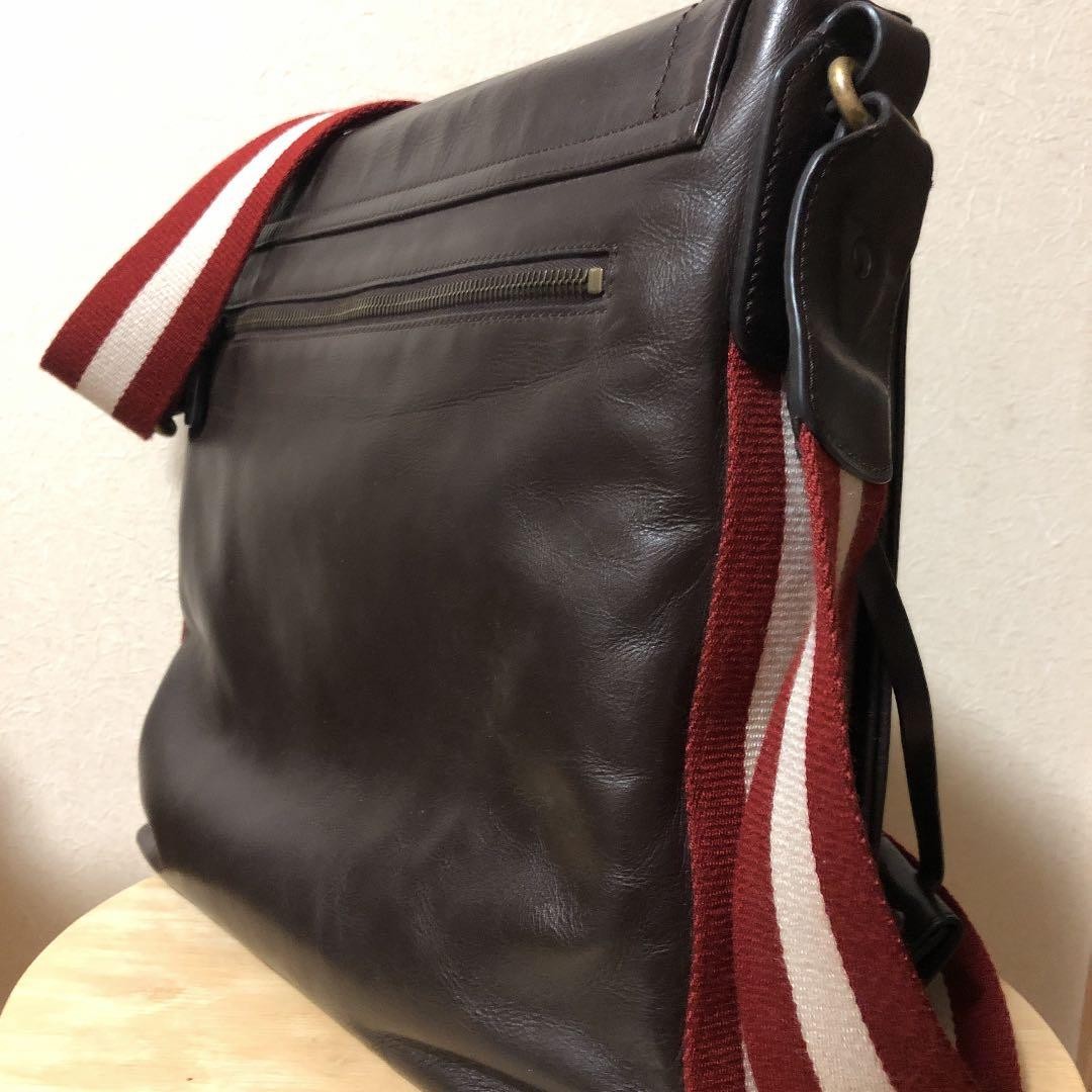 BALLY Authentic Luxury shoulder bag 30×32cm Designer Iconic leather brown