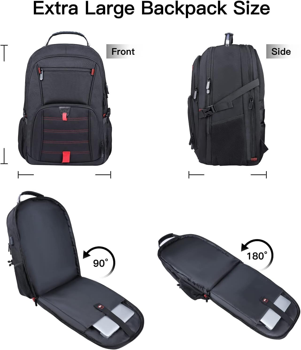 Extra Large Travel Laptop Backpack, 17.3 Inch Carry on Backpack for Men Women, B
