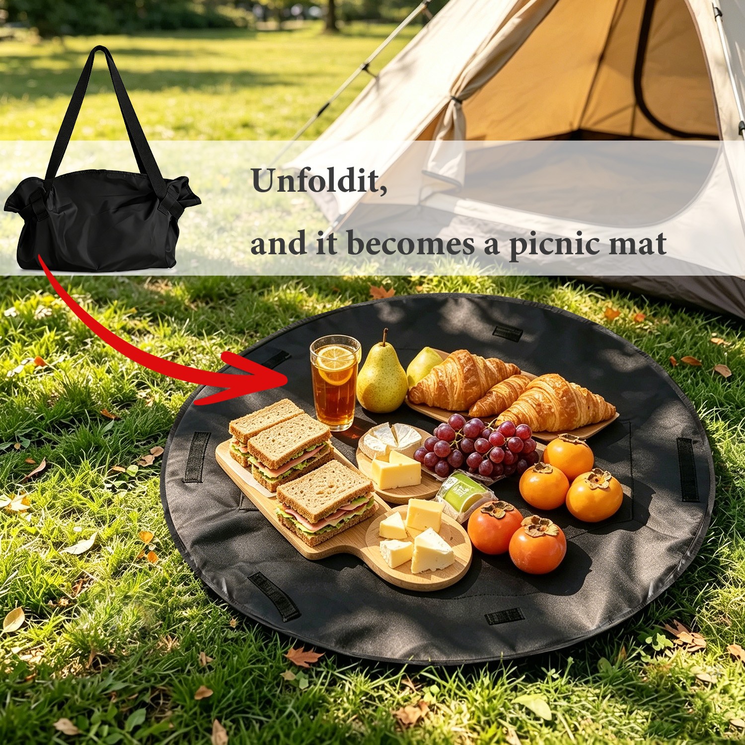 Large Tote Bag for WomenMen, Foldable Travel Shoulder Bag Handbag for Work