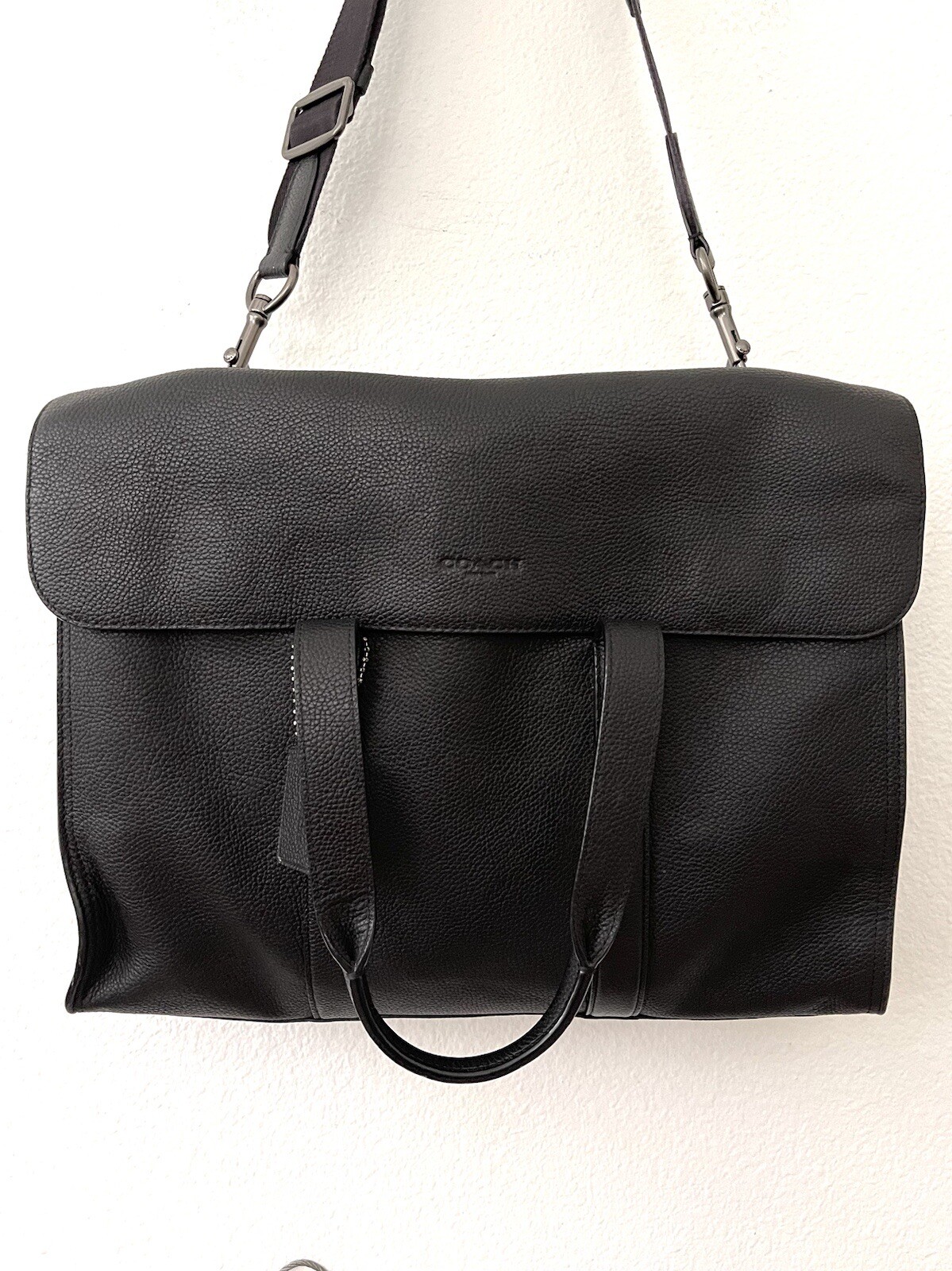 Coach 58097 Metropolitan Portfolio Briefcase, Pebbled Leather, Black, BEAUTIFUL!