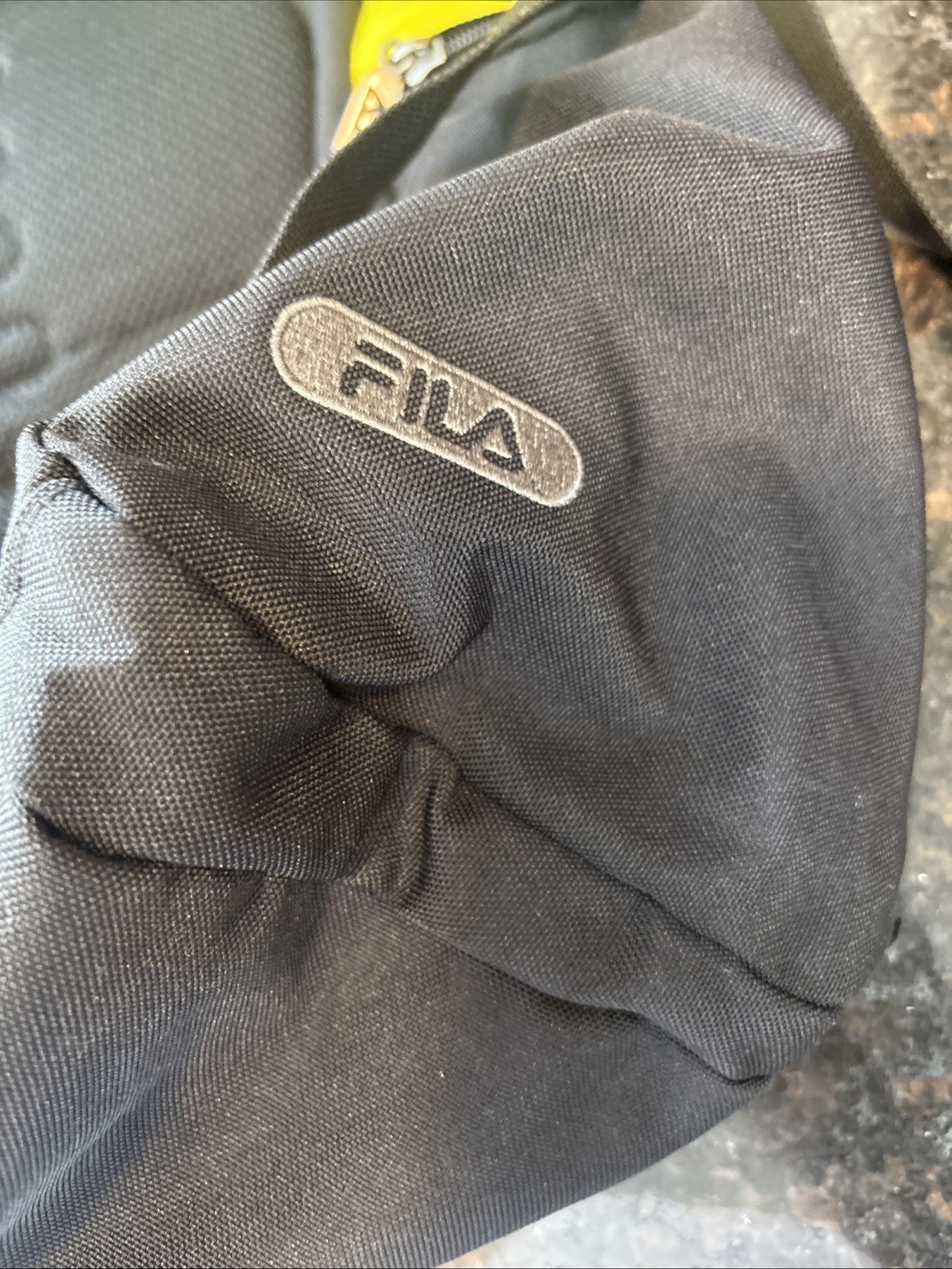 Ferrari Fila Book bag Neon Yellow Black Tie Strap Rare🔥🐎