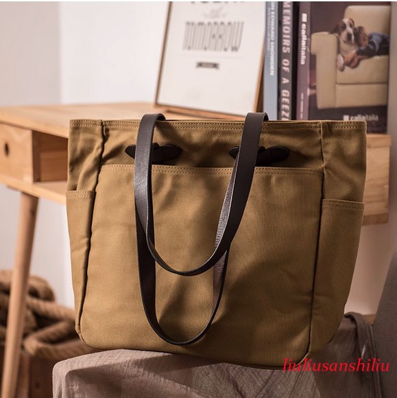 Waxed Canvas Waterproof 70260 Tote Bag Size 45*33*12cm Shoulder Handbag