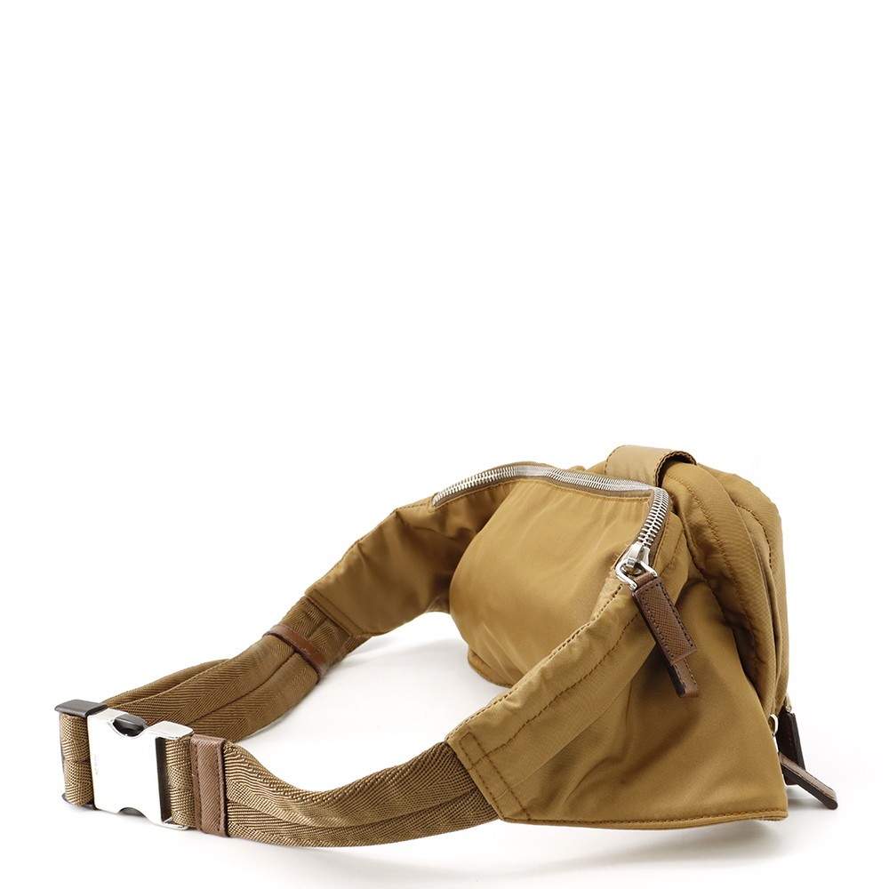 PRADA Logo Crossbody Bag Nylon Brown VA0056