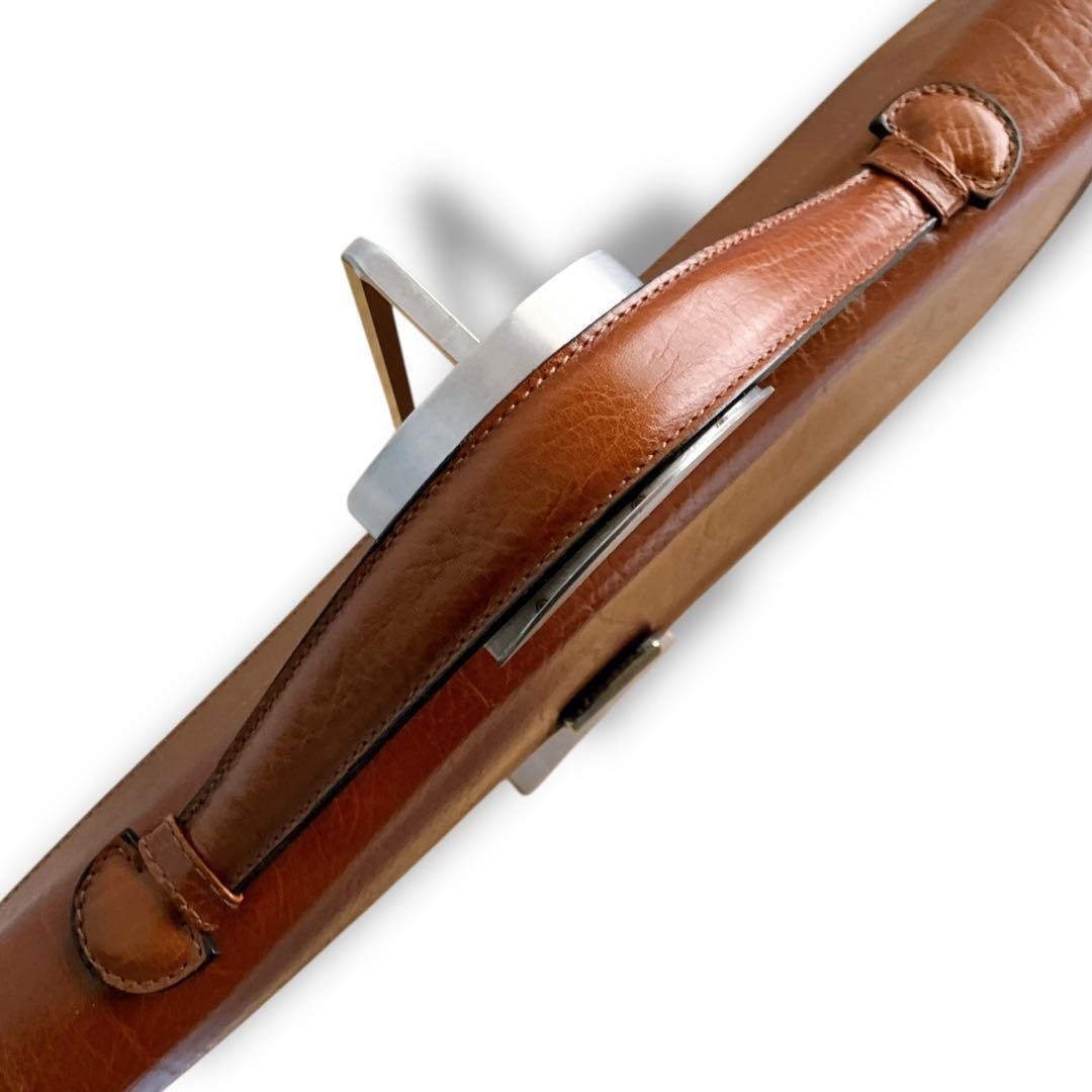 Authentic Bally Leather 2-Way Business Bag 37cm A4 Large Brown Leather