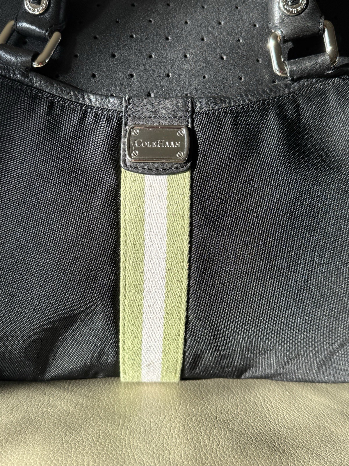 cole haan trinity Leather And Nylon Duffle Bag Vintage Dome Shaped : Clean