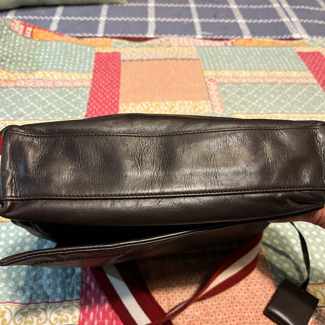 BALLY Authentic Luxury shoulder bag 30×32cm Designer Iconic leather brown