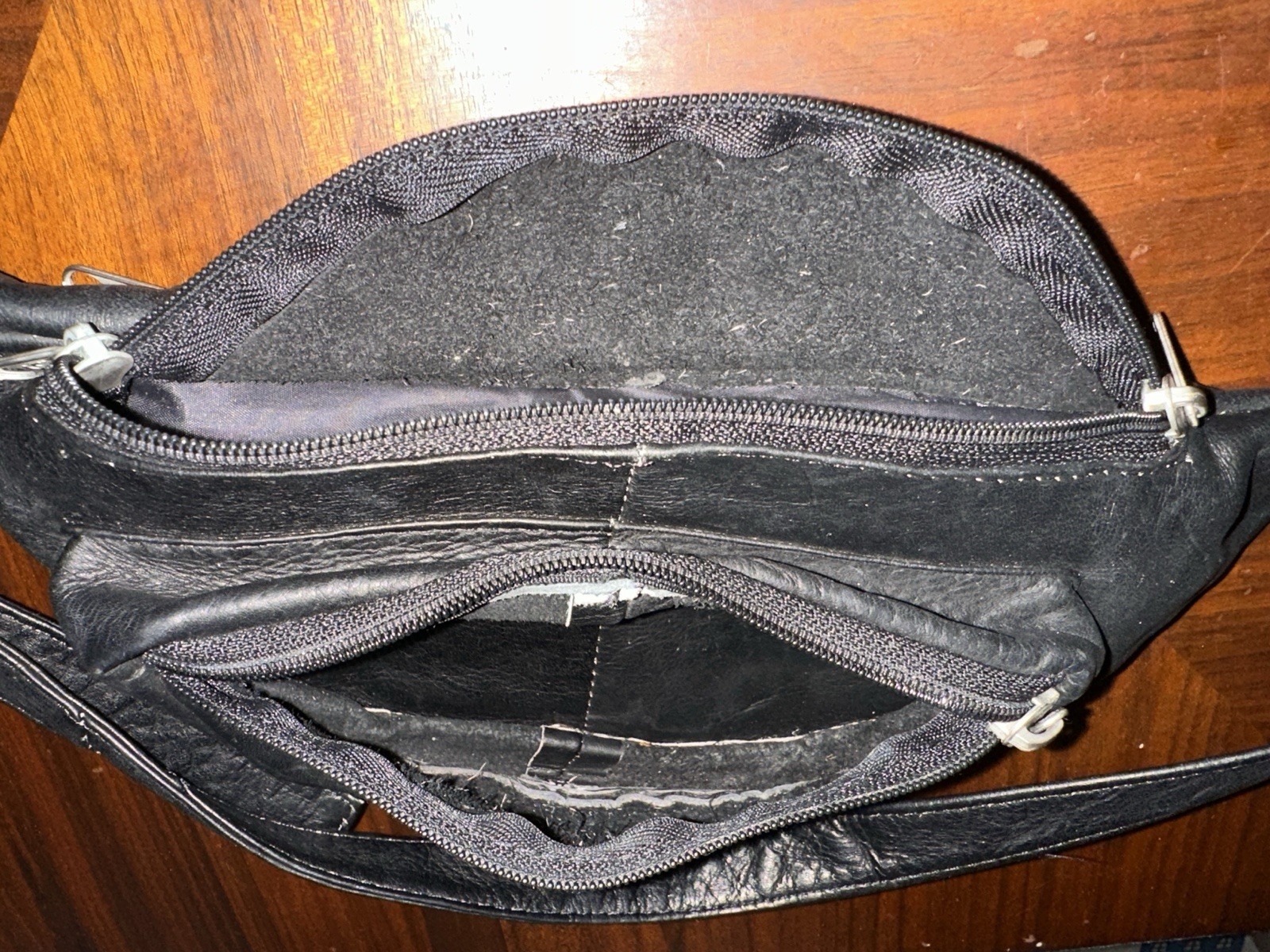 soft black leather fanny waist pack
