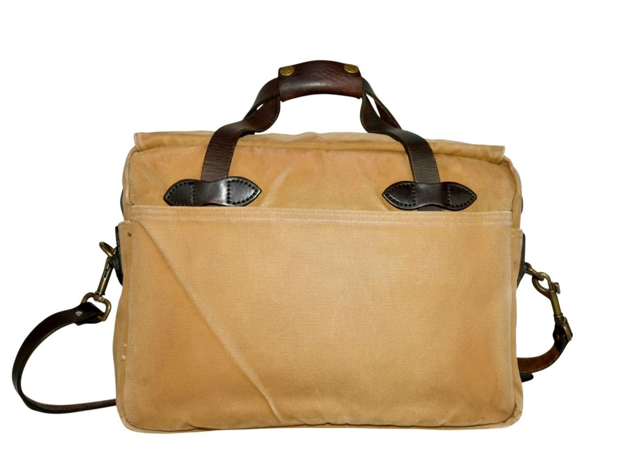 FILSON STYLE NO 258 RUGGED TWILL PADDED TAN COMPUTER BAG MESSENGER BAG OLD STOCK