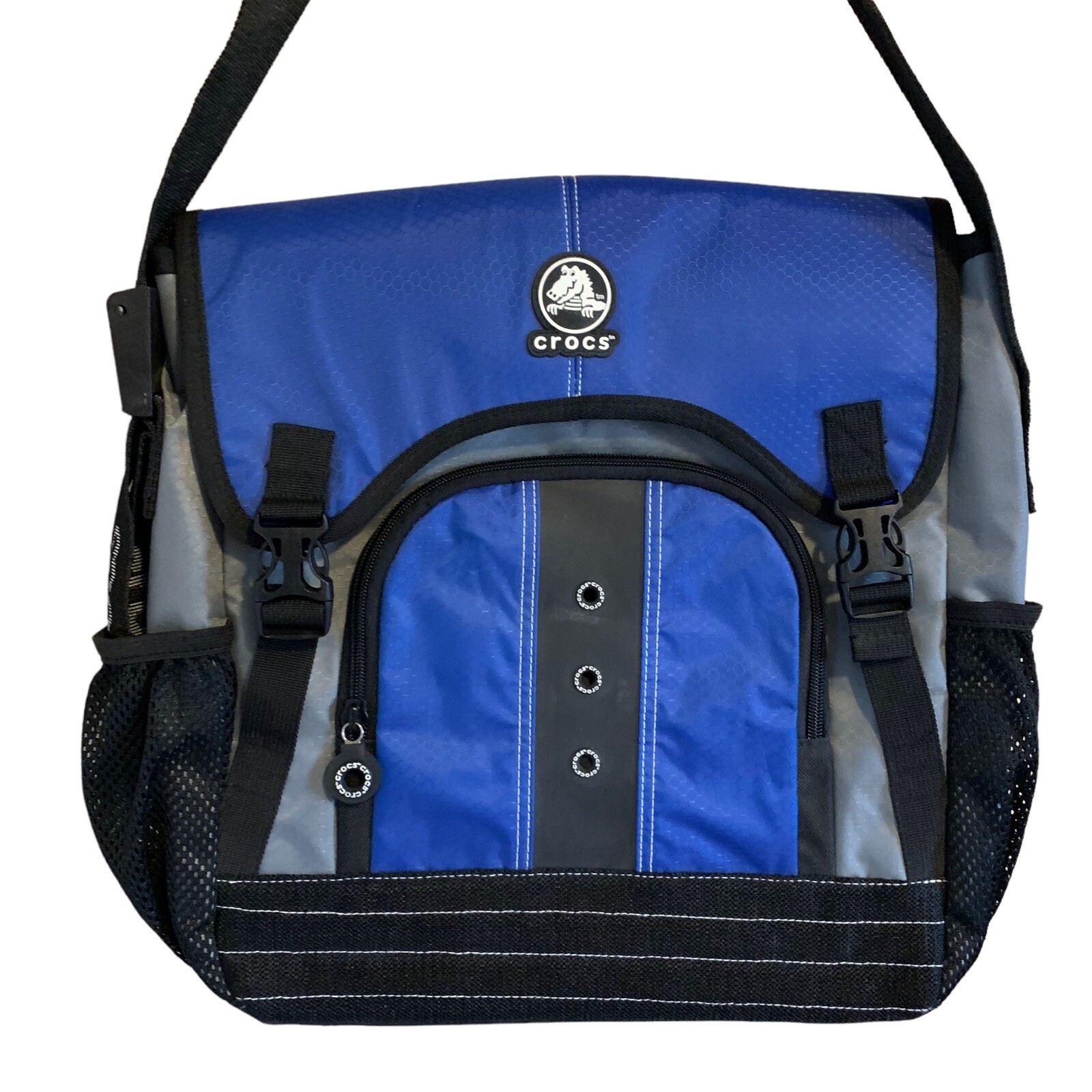 Crocs Bag Purse Messenger Computer Laptop Tablet Travel Adjustable Strap Blue