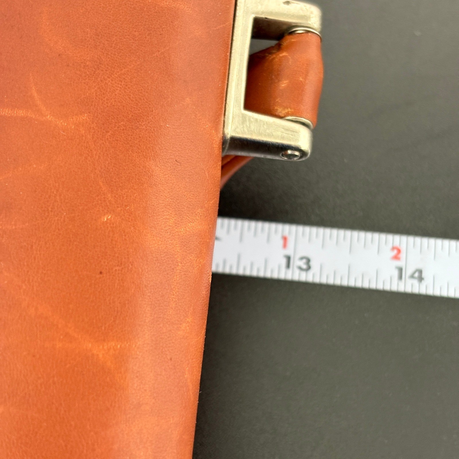Unbranded Leather Briefcase Messenger Bag Large Cognac Made Italy Quiet Luxury