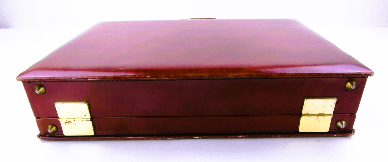 Vintage Brown Budd Leather Briefcase Made In Spain w/ Presto Combination Locks