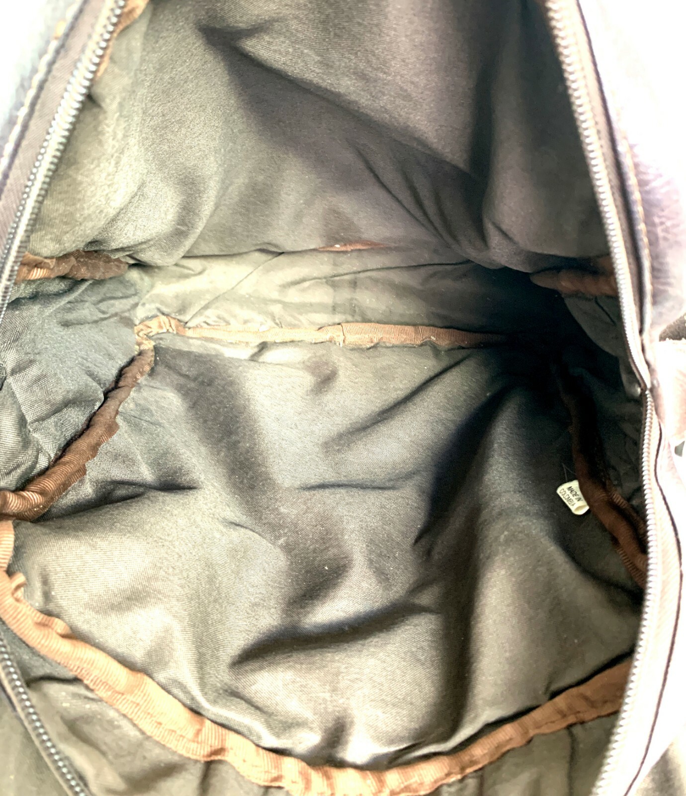 Colombia BROWN GENUINE LEATHER FLAP ZIP TOP MESSENGER SHOULDER BAG