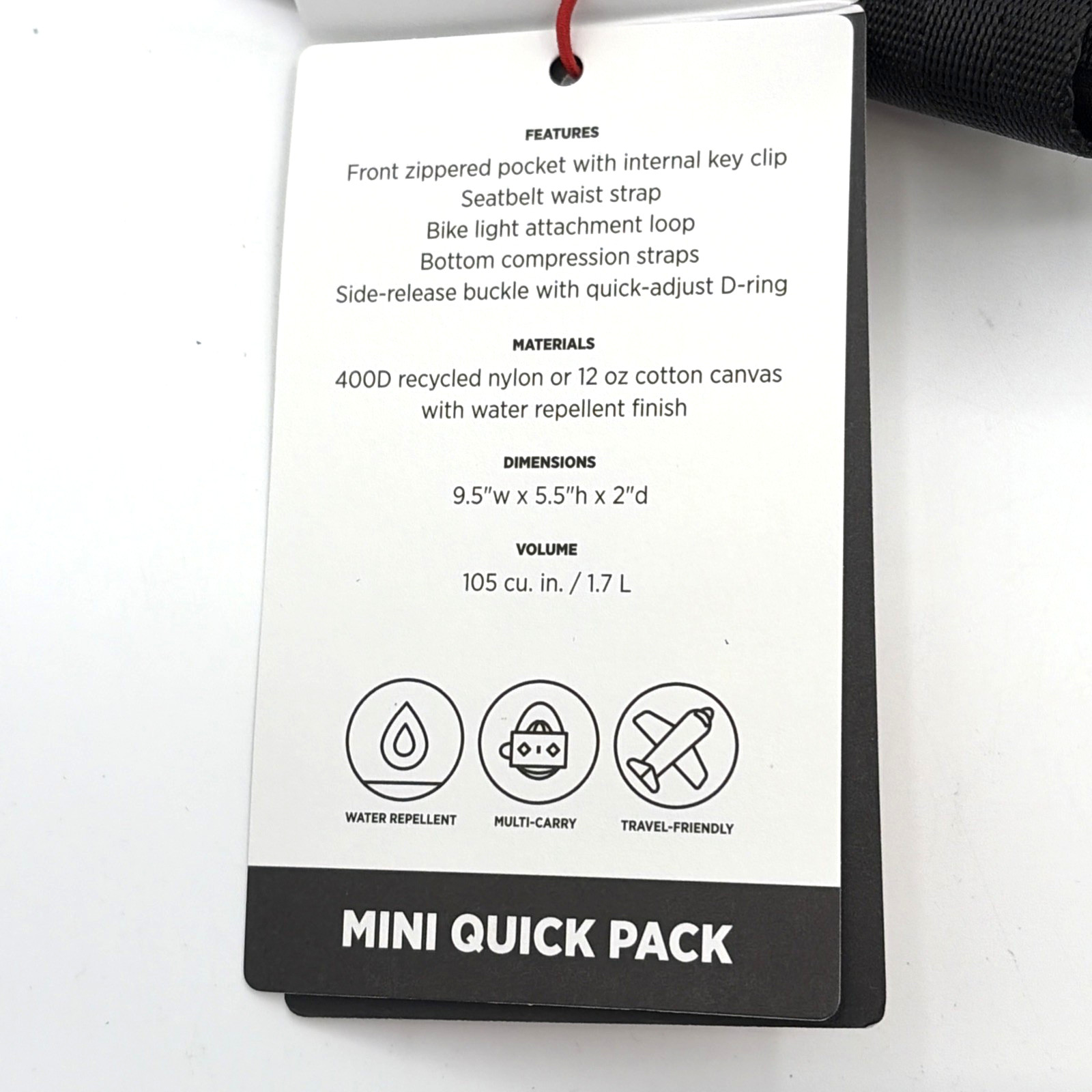 Topo Designs Mini Quick Pack Sling Waist Bag EDC Bike Commute Mint Mustard