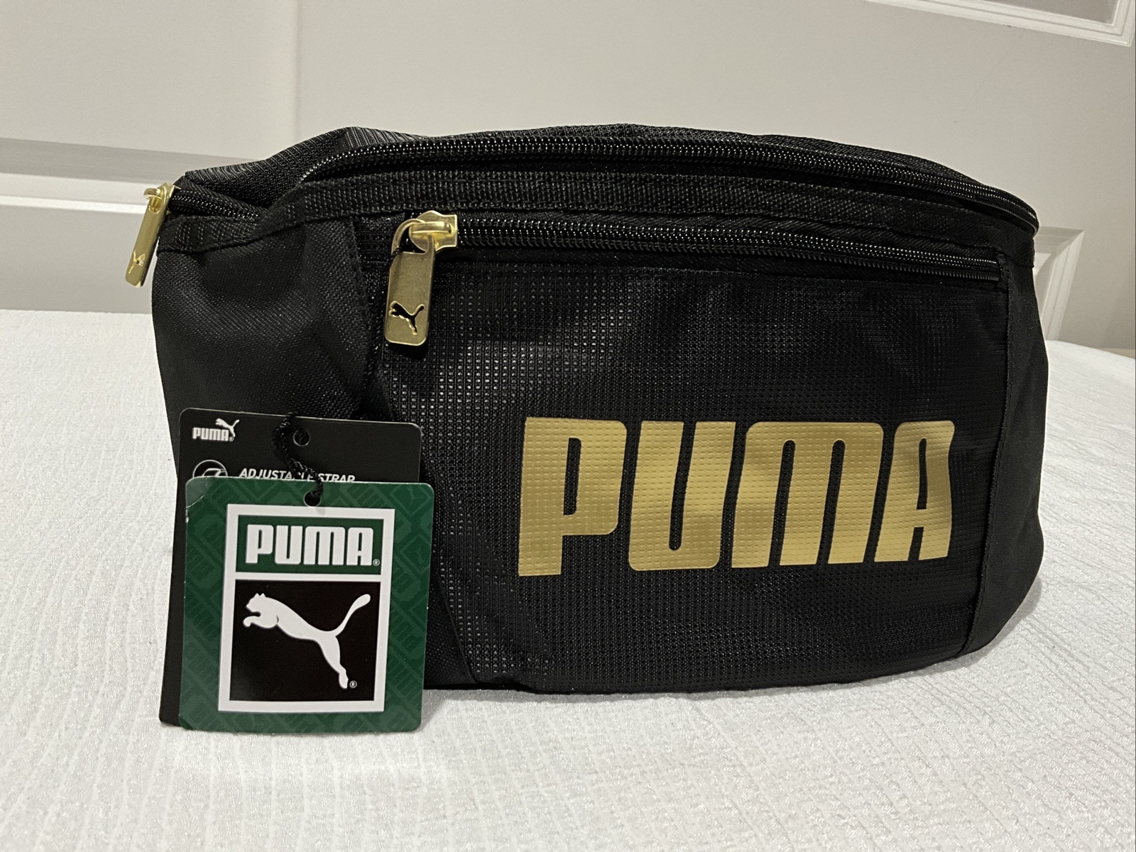 NEW WT LARGE PUMA BLACK GOLD Fanny Pack Waist HIP SACK Bag Men’s Women’s Unisex
