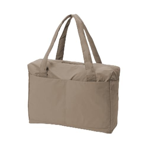 MUJI Recycled Nylon Foldable Boston Bag Travel Luggage Tote Beige from JP