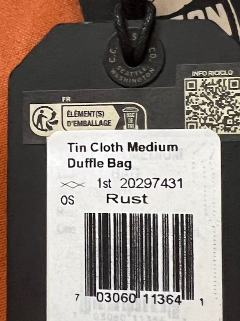 Filson Medium Tin Cloth Duffle Bag Rust Brown Red Brand New Tags NWT