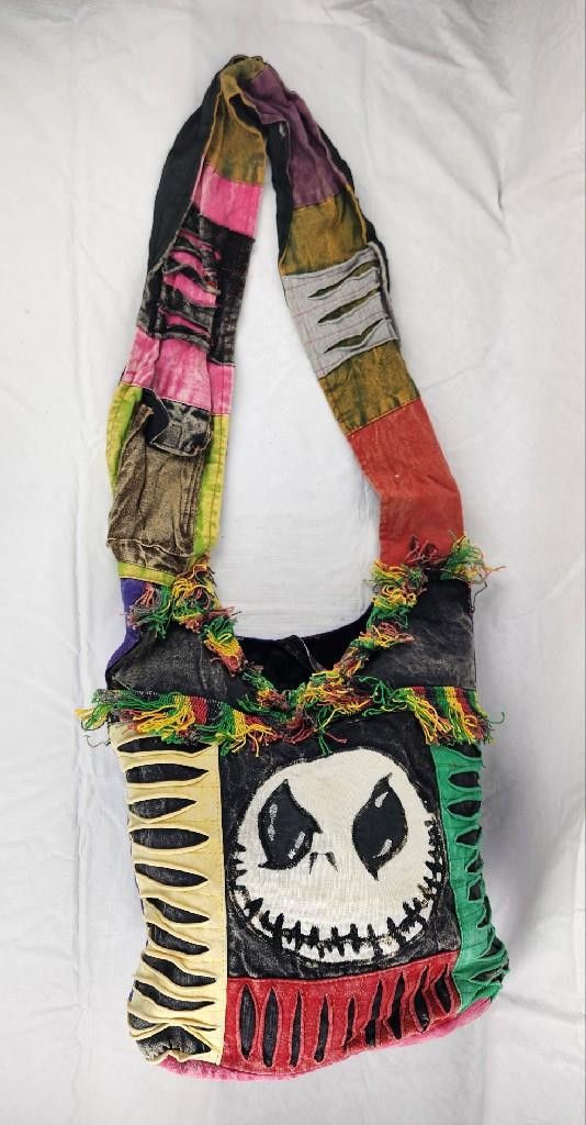Vintage Jack Skellington Nightmare Before Christmas Nepal Handmade Shoulder Bag