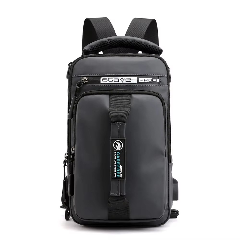 Anti-theft Men’s Sling Crossbody Bag Chest Shoulder Messenger Backpack USB Port
