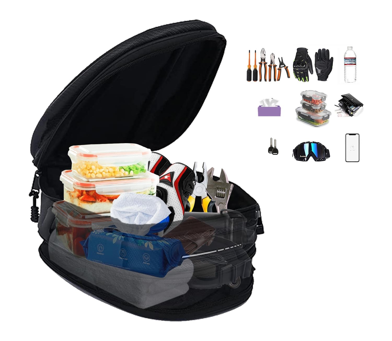 E-riding Motorcycle Tail Bag, Motorbike Saddlebags, Waterproof Rear Seat Bike Ba