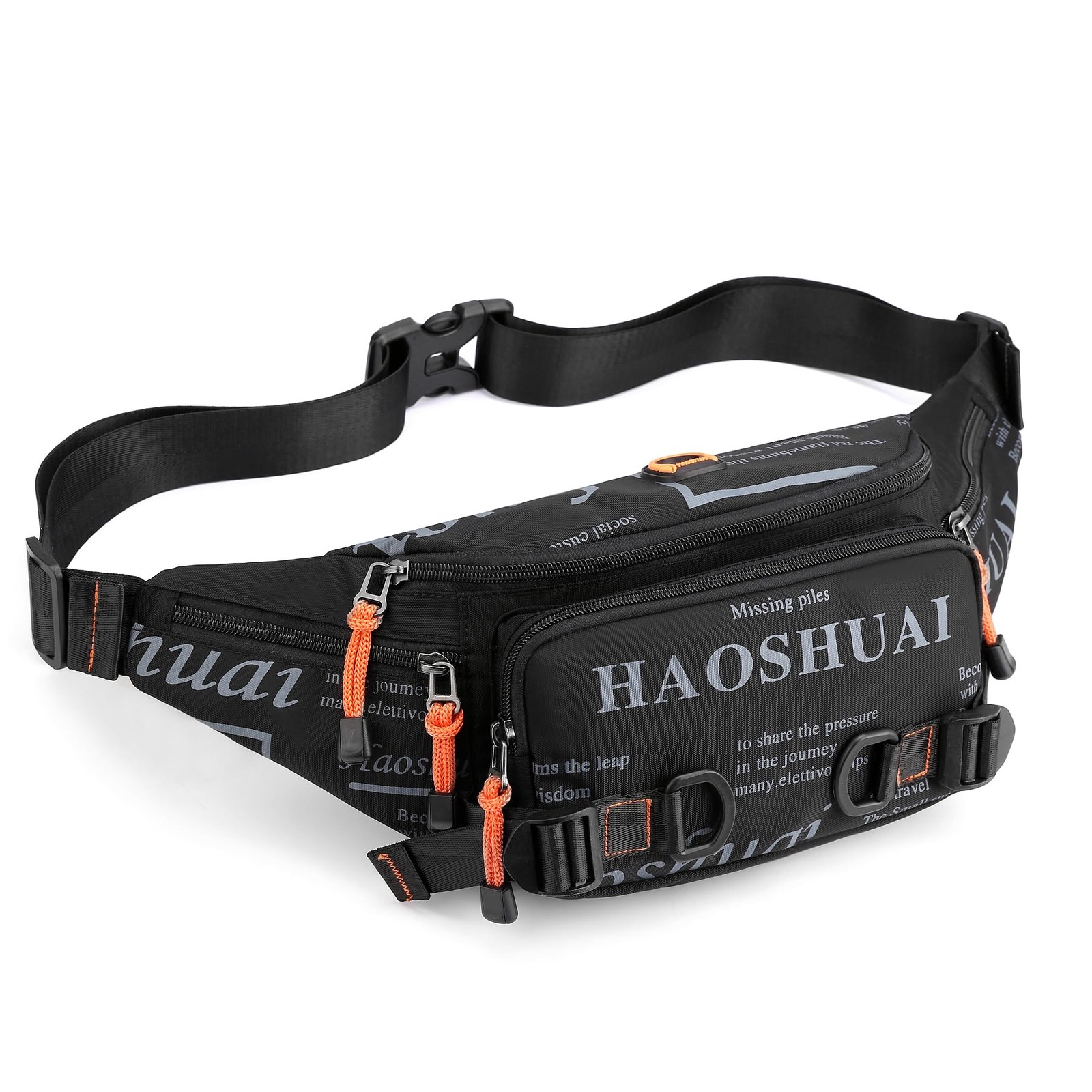 Fanny Pack for Men Women Waist Bag with Headphone Jack One Size, Black 02
