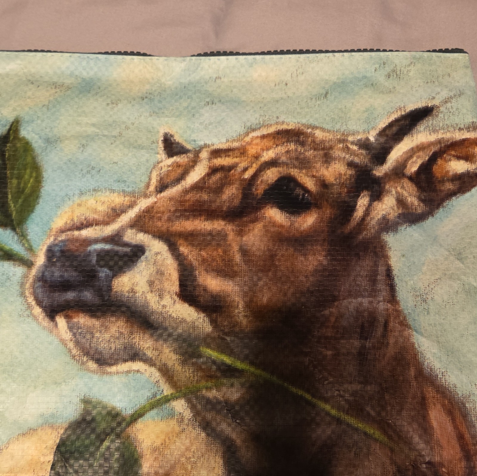 Primitives by Kathy Cow Sunflower Animal Print Zipper Pouch