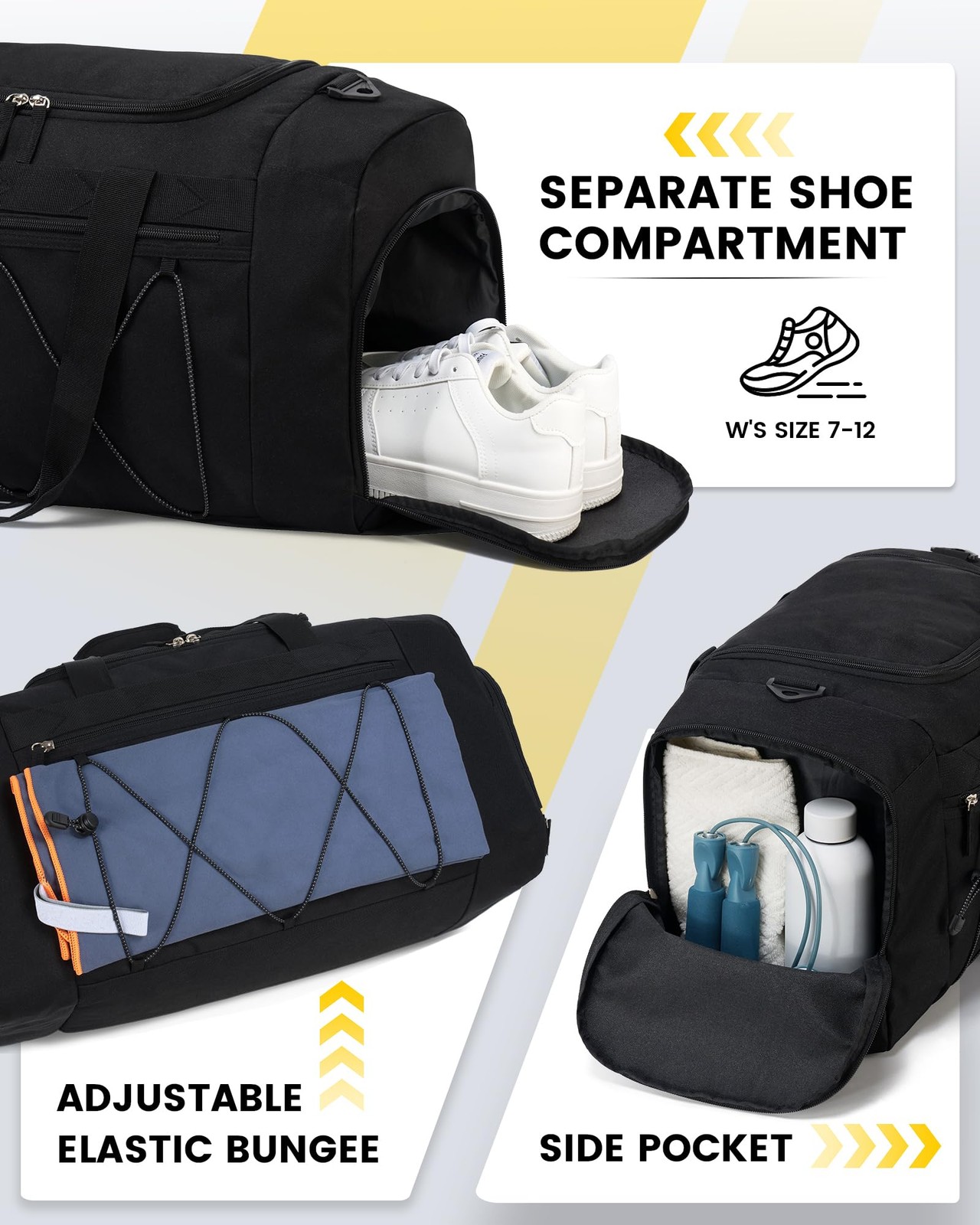 Gym Bag for Men – 21 Inches Duffle Bag for Travel Water-resistant Travel Bag …