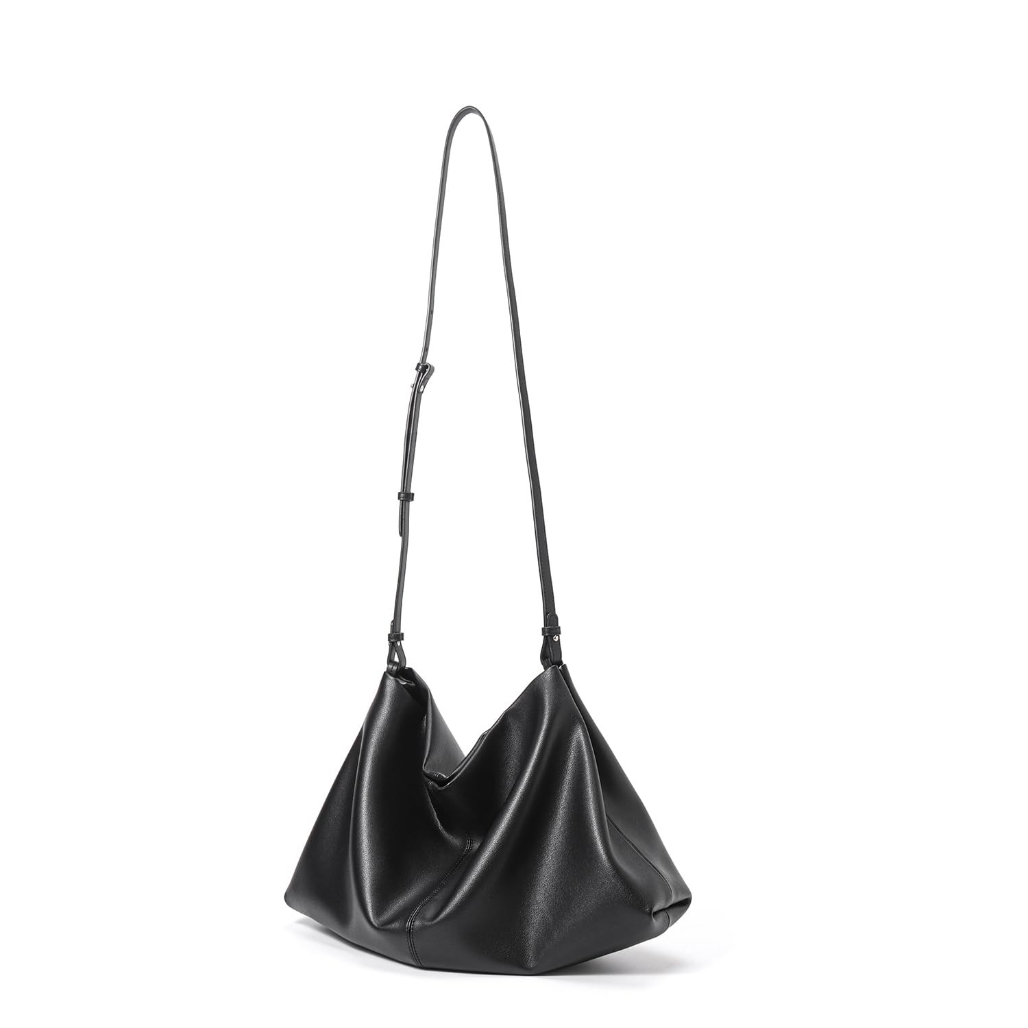 Covelin Minimalist Soft Leather Tote Bag – Adjustable & Medium, Beige