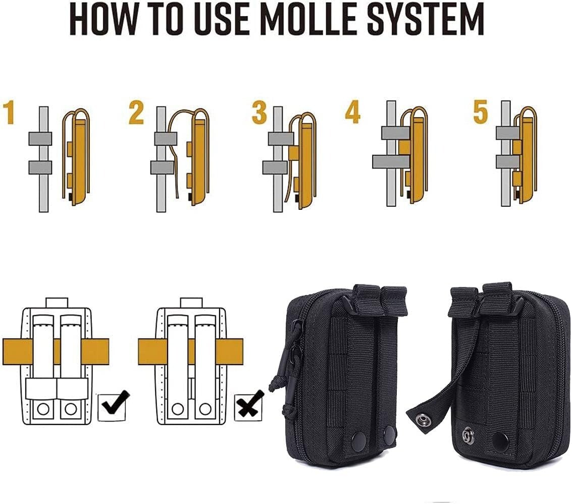 Tactical Small Molle Pouches Multi-Purpose EDC Utility Duty Belt Bag Admin Pouch