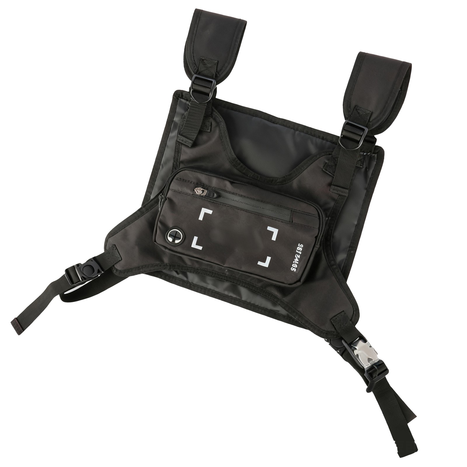 (Black)Generic Waterproof Chest Bag Lightweight Nylon Wear Resistant Chest Pack