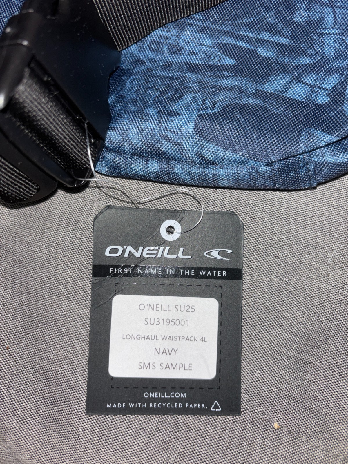 O’Neill Longhaul Waistpack New With Tags 4L Navy pattern 10-3/4″x6’x1.75″