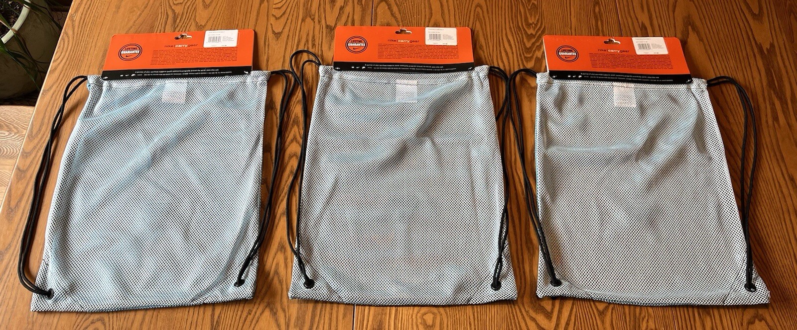 vintage NOS Nike mesh drawstring cinch gym bag carry gear blue grey Y2K 1990s