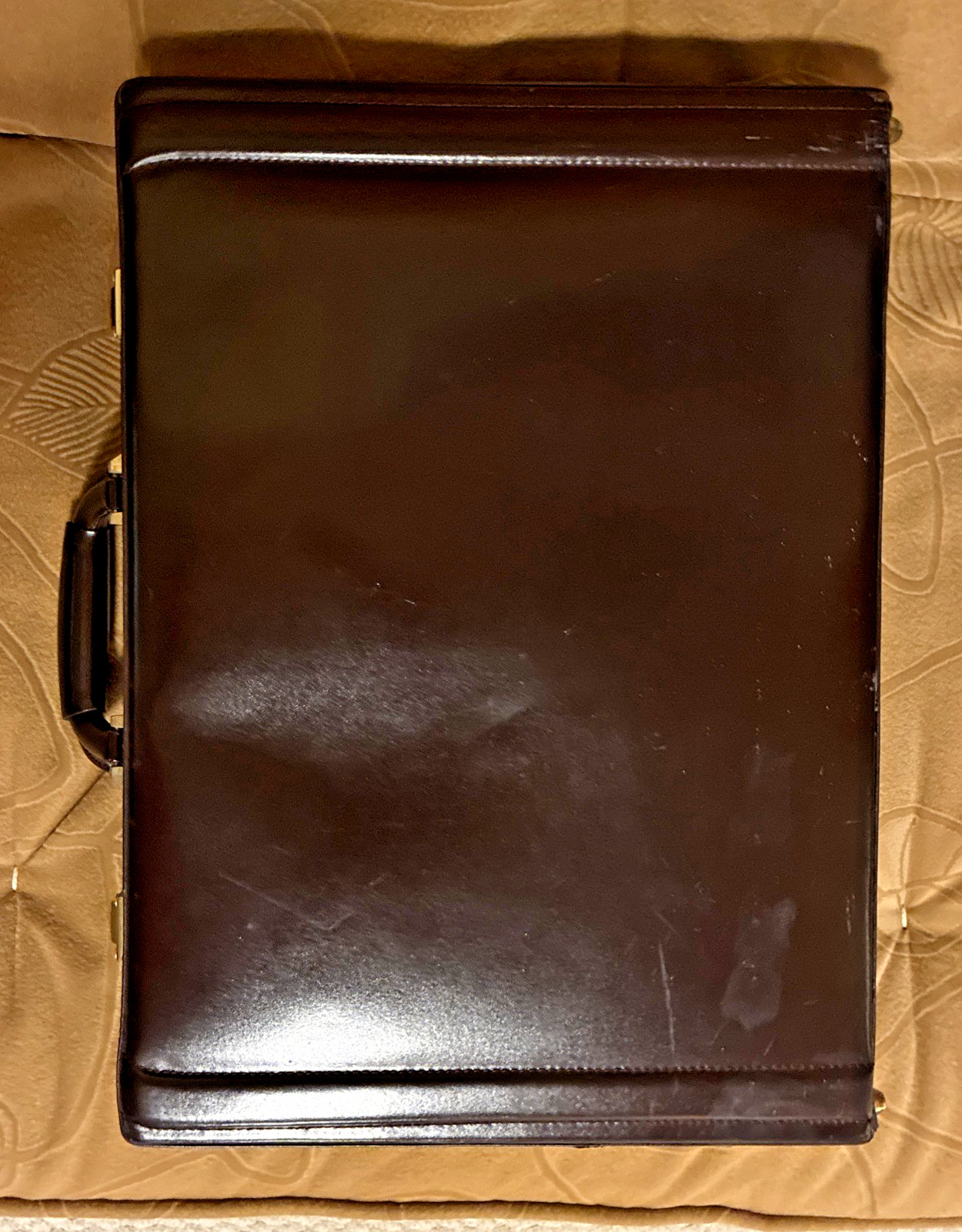 Vintage Lucas leather Hard Sided Briefcase Combo Locks Burgundy