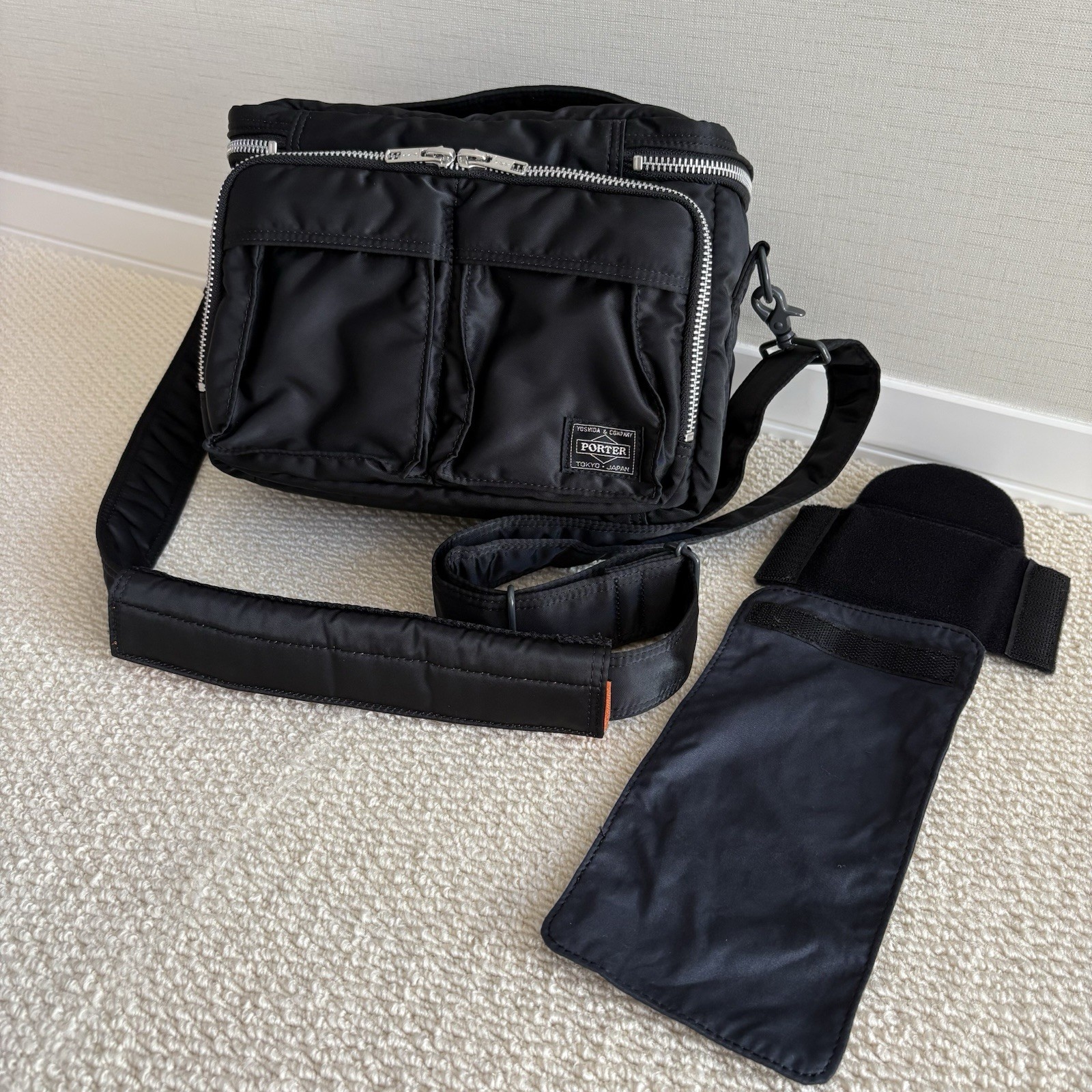 Porter Tanker Camera Bag Black Nylon Twill Padded Used Excellent Condition Japan