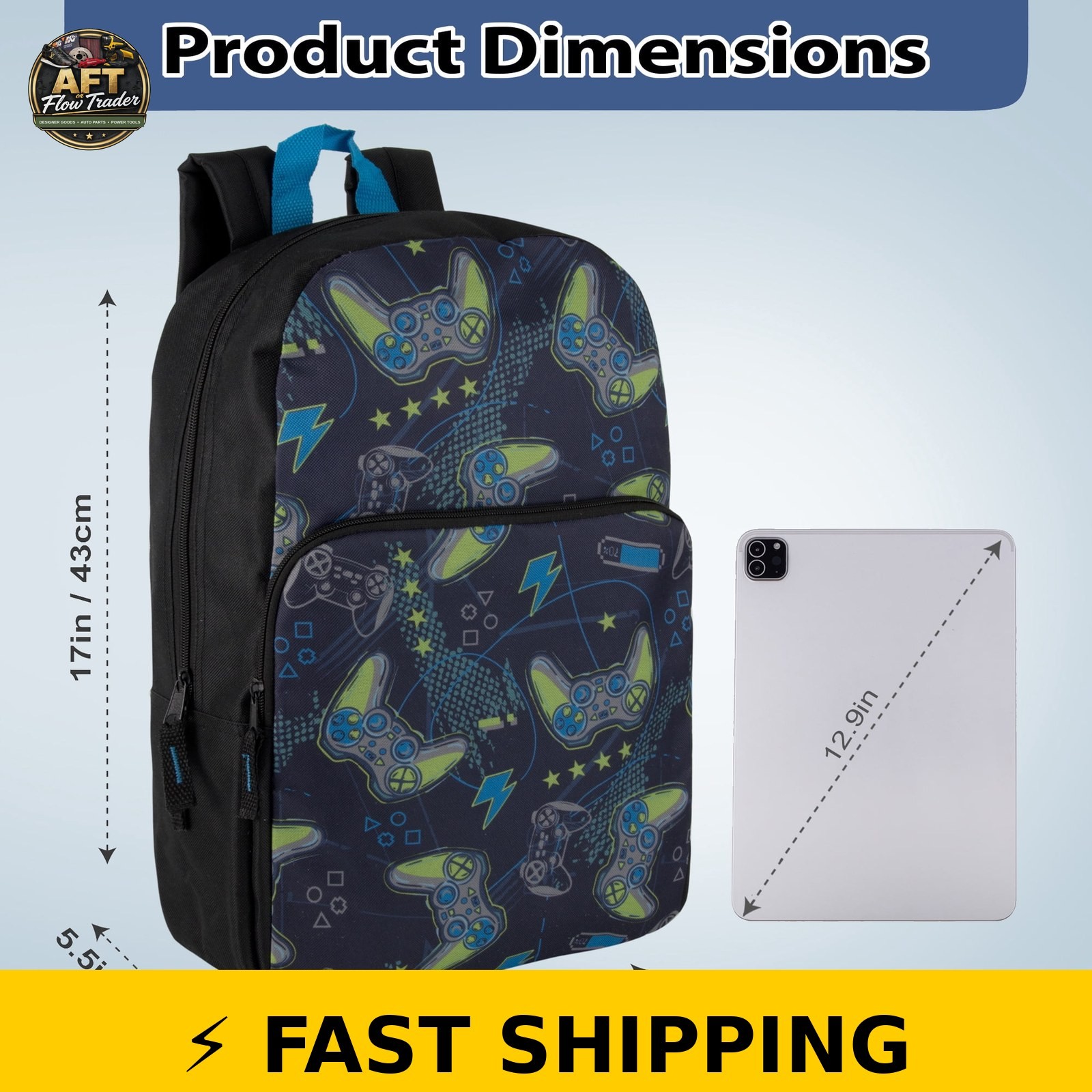 Trailmaker 17 Inch Fun Printed Backpack – Gamer’s Print