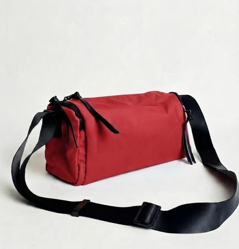 Red Crossbody Bag for Men Waterproof Adjustable Shoulder Messenger Sling Bag